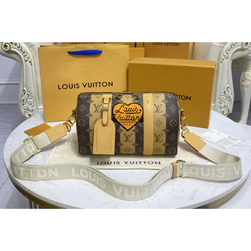 Louis Vuitton M45963 City Keepall bag in Monogram Stripes Brown canvas