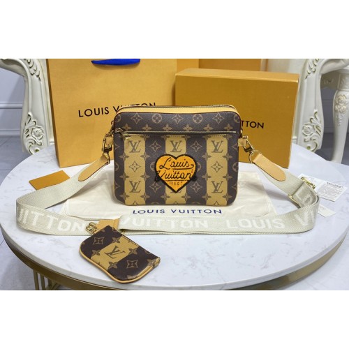 Louis Vuitton M45965 Trio Messenger bag in Monogram Stripes Brown canvas Louis Vuitton M45965 Trio Messenger bag in Monogram Stripes Brown canvas