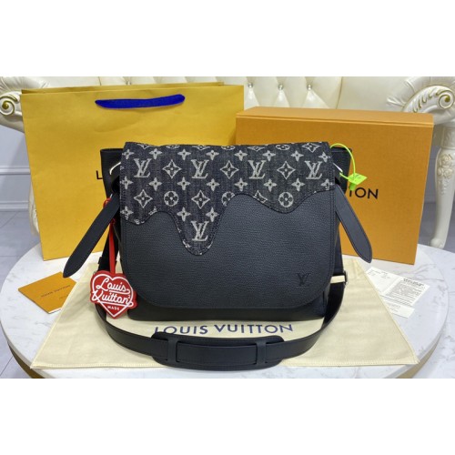 Louis Vuitton M45971 Besace Tokyo Bag in Black Monogram denim and Taurillon leather Louis Vuitton M45971 Besace Tokyo Bag in Black Monogram denim and Taurillon leather