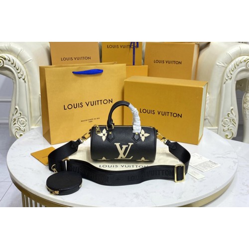 Louis Vuitton M45980 Papillon BB bag in Black Beige Monogram Empreinte leather