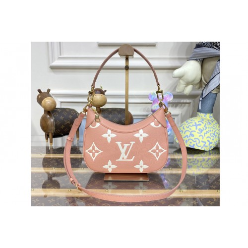 Louis Vuitton M46002 Bagatelle Mini Hobo bag in Pink Cream Monogram Empreinte leather