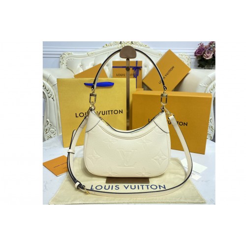 Louis Vuitton M46099 Bagatelle mini hobo Bag in Beige Monogram Empreinte leather Louis Vuitton M46099 Bagatelle mini hobo Bag in Beige Monogram Empreinte leather