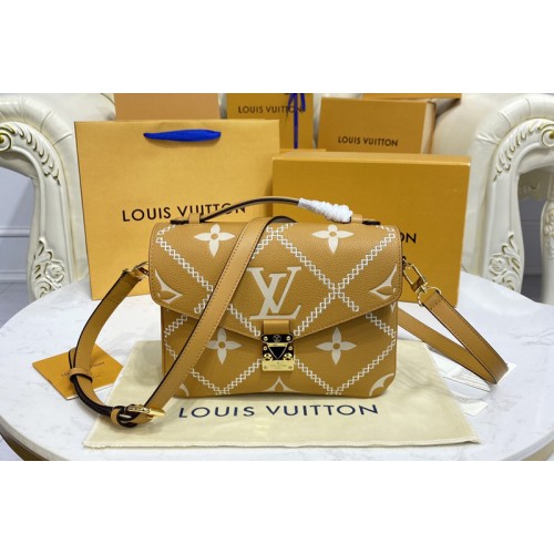Louis Vuitton M46018 Pochette Metis handbag in Beige Brown Monogram Empreinte leather