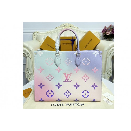 Louis Vuitton M46076 OnTheGo GM tote bag in Sunrise Pastel Monogram coated canvas