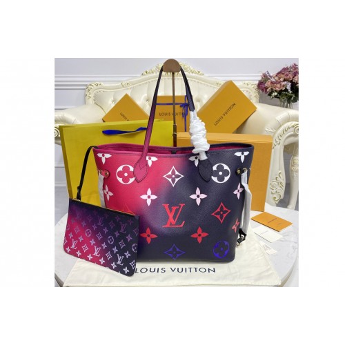 Louis Vuitton M20511 Neverfull MM tote bag in Midnight Fuchsia Monogram canvas