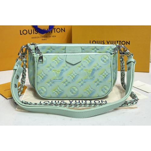 Louis Vuitton M46093 Multi Pochette Accessoires cross-body bag Green embossed Monogram Empreinte leather Louis Vuitton M46093 Multi Pochette Accessoires cross-body bag Green embossed Monogram Empreinte leather