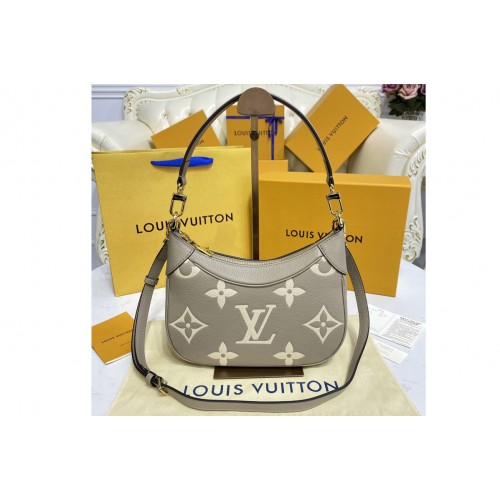 Louis Vuitton M46112 Bagatelle mini hobo handbag in Grey Beige Monogram Empreinte leather Louis Vuitton M46112 Bagatelle mini hobo handbag in Grey Beige Monogram Empreinte leather