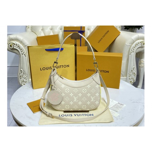 Louis Vuitton M46113 Bagatelle BB bag in Beige Pink Yellow Monogram Empreinte leather