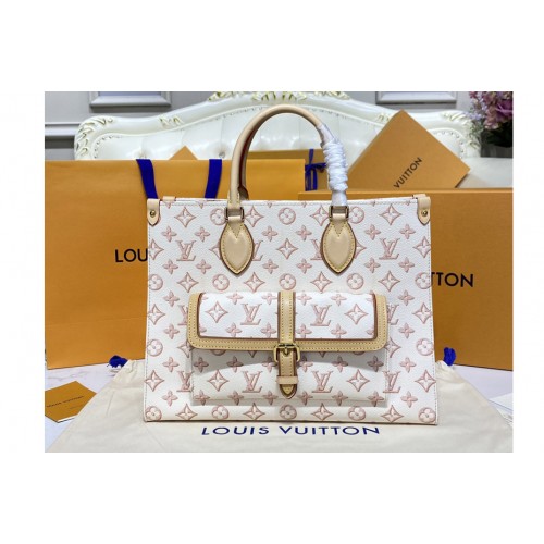 Louis Vuitton M46154 OnTheGo MM tote bag in White Monogram coated canvas Louis Vuitton M46154 OnTheGo MM tote bag in White Monogram coated canvas