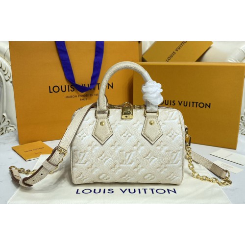 Louis Vuitton M46163 Speedy Bandouliere 20 handbag in Beige embossed Monogram Empreinte Leather