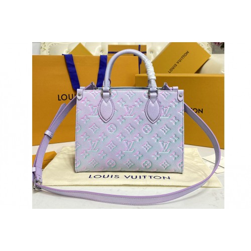 Louis Vuitton M46067 OnTheGo PM tote bag in Purple Monogram Empreinte leather Louis Vuitton M46067 OnTheGo PM tote bag in Purple Monogram Empreinte leather