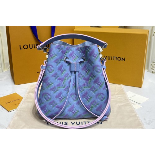 Louis Vuitton M46173 NeoNoe BB bucket bag in Blue Monogram Empreinte leather Louis Vuitton M46173 NeoNoe BB bucket bag in Blue Monogram Empreinte leather