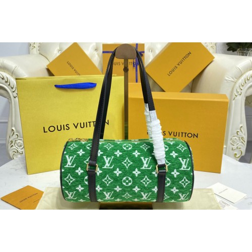 Louis Vuitton M46206 Papillon handbag in green Monogram jacquard velvet
