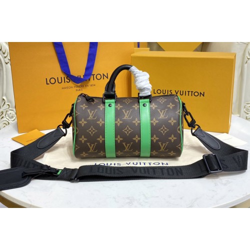 Louis Vuitton M46249 Keepall Bandouliere 25 Bag in Monogram Macassar canvas With Green