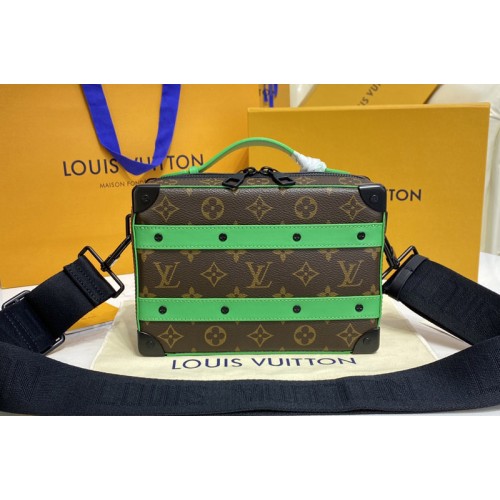 Louis Vuitton M46264 Handle Soft Trunk Bag in Monogram Macassar coated canvas and Green cowhide leather Louis Vuitton M46264 Handle Soft Trunk Bag in Monogram Macassar coated canvas and Green cowhide leather