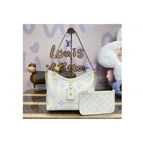 Louis Vuitton M24141 Carryall PM bag in Latte Blue Embossed grained cowhide leather Louis Vuitton M24141 Carryall PM bag in Latte Blue Embossed grained cowhide leather
