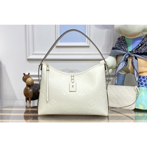 Louis Vuitton M46292 CarryAll MM Bag in White embossed leather