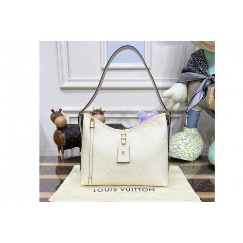 Louis Vuitton M46288 CarryAll PM Bag in White embossed leather