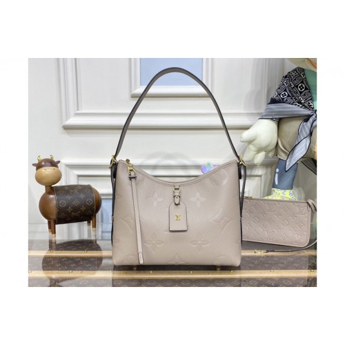 Louis Vuitton M46288 CarryAll PM Bag in Gray embossed leather