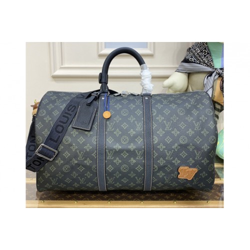 Louis Vuitton M46334 Keepall Bandouliere 50 Bag in Dark Green Monogram coated canvas