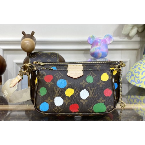 Louis Vuitton M46385 LVxYK Multi Pochette Accessoires Bag in Monogram coated canvas with 3D Painted Dots print