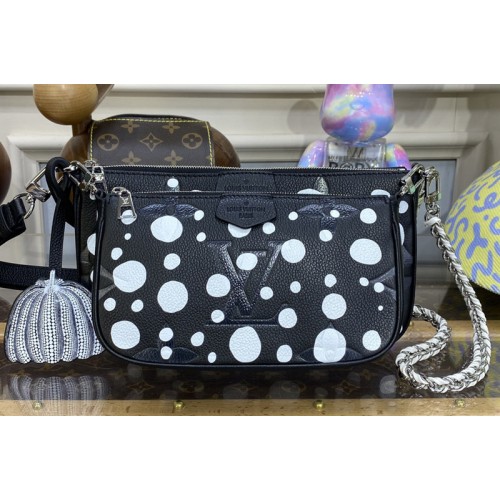 Louis Vuitton M46410 x YK Multi Pochette Accessoires Bag in Black White Monogram Empreinte leather Louis Vuitton M46410 x YK Multi Pochette Accessoires Bag in Black White Monogram Empreinte leather