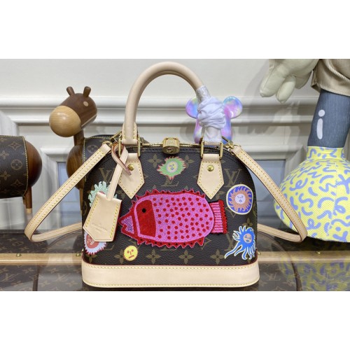 Louis Vuitton M46428 LVxYK Alma BB Bag in Monogram coated canvas with Faces print and embroidery Louis Vuitton M46428 LVxYK Alma BB Bag in Monogram coated canvas with Faces print and embroidery