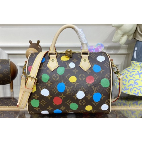 Louis Vuitton M46433 LVxYK Speedy Bandouliere 25 Bag in Monogram coated canvas with 3D Painted Dots print Louis Vuitton M46433 LVxYK Speedy Bandouliere 25 Bag in Monogram coated canvas with 3D Painted Dots print