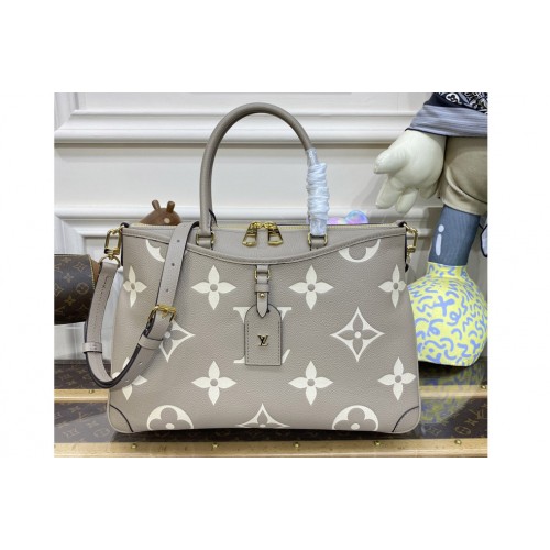 Louis Vuitton M46487 Trianon MM tote Bag in Khaki Monogram Empreinte leather