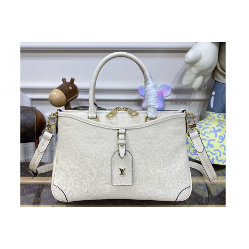 Louis Vuitton M46488 Trianon PM tote Bag in White Monogram Empreinte leather