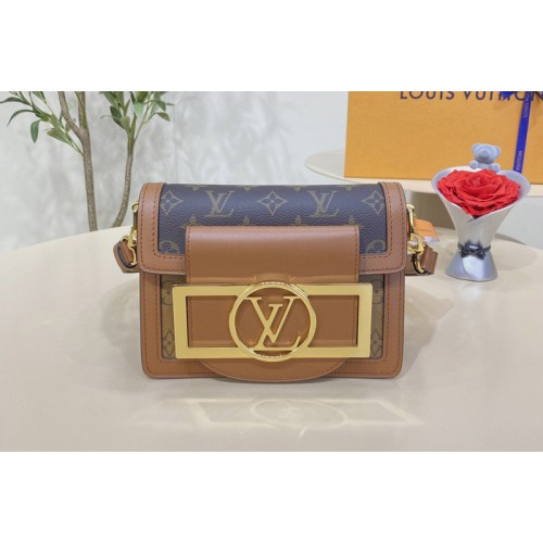 Louis Vuitton M46537 Mini Dauphine Lock XL Bag in Monogram and Monogram Reverse coated canvas
