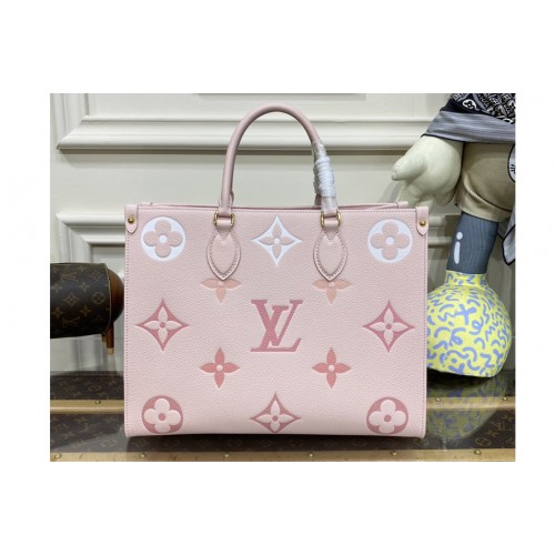 Louis Vuitton M46542 OnTheGo MM Bag in Pink Monogram Empreinte leather