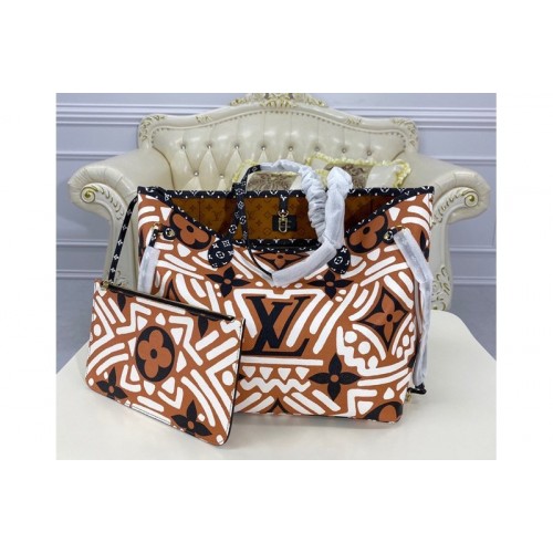 Louis Vuitton M56584 Crafty Neverfull MM tote bag in Caramel and Cream Monogram Giant coated canvas Louis Vuitton M56584 Crafty Neverfull MM tote bag in Caramel and Cream Monogram Giant coated canvas