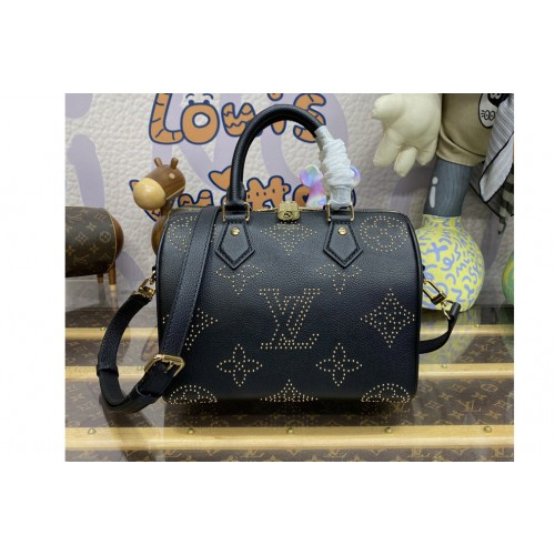 Louis Vuitton M46736 Speedy Bandoulière 25 bag in Black Monogram Empreinte grained cowhide leather with studs Louis Vuitton M46736 Speedy Bandoulière 25 bag in Black Monogram Empreinte grained cowhide leather with studs