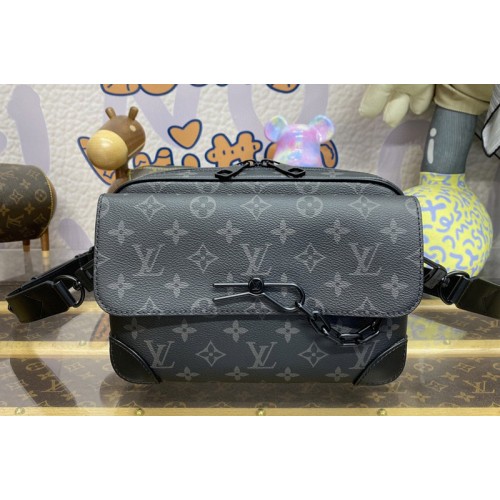 Louis Vuitton M46795 Steamer Messenger Bag in Monogram Eclipse coated canvas