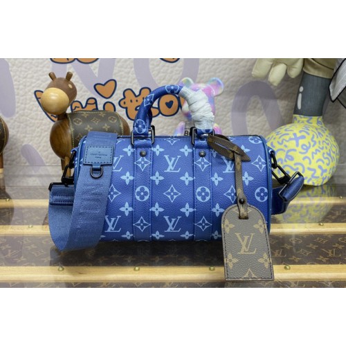 Louis Vuitton M46803 Keepall Bandouliere 25 city bag in Atlantic Blue Monogram coated canvas Louis Vuitton M46803 Keepall Bandouliere 25 city bag in Atlantic Blue Monogram coated canvas