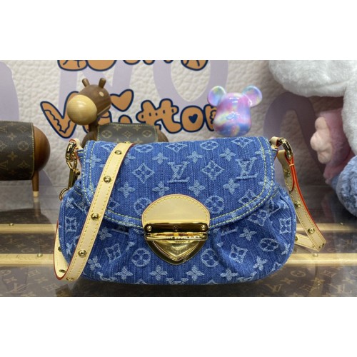 Louis Vuitton M46829 Sunset handbag in Denim Blue Monogram Denim canvas