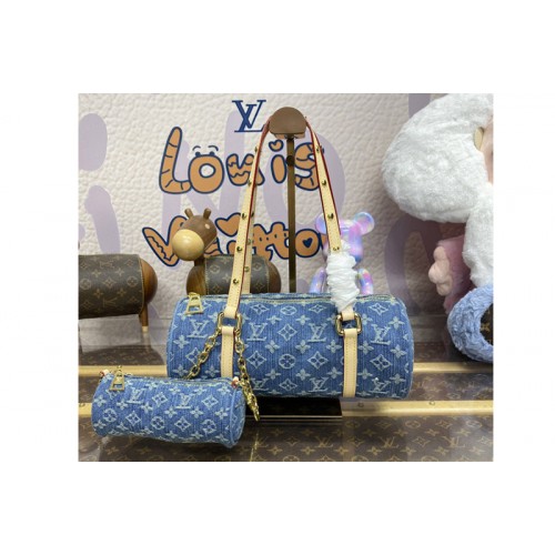 Louis Vuitton M46830 Papillon handbag in Blue Monogram Denim canvas Louis Vuitton M46830 Papillon handbag in Blue Monogram Denim canvas