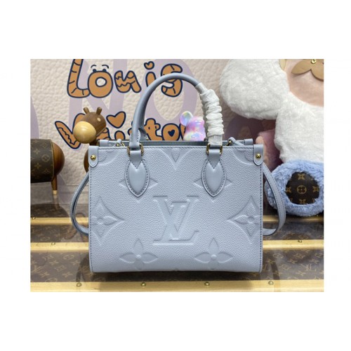 Louis Vuitton M46840 OnTheGo PM handbag in Blue Monogram Empreinte leather Louis Vuitton M46840 OnTheGo PM handbag in Blue Monogram Empreinte leather