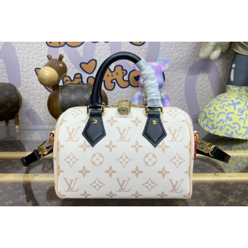 Louis Vuitton M46906 Speedy 20 Bandoulière handbag in Monogram Dune coated canvas