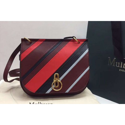 Mulberry Amberley Satchel Medium Bags Original Leather Wine Red Black White
