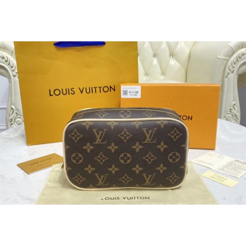 Louis Vuitton M47507 Toilet Pouch PM Bag in Monogram Macassar Canvas