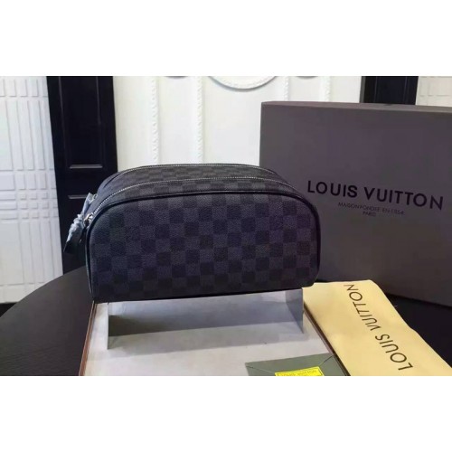 Louis Vuitton N47526 Trousse Toilette 18 Cosmetic Bags in Damier Graphite Canvas