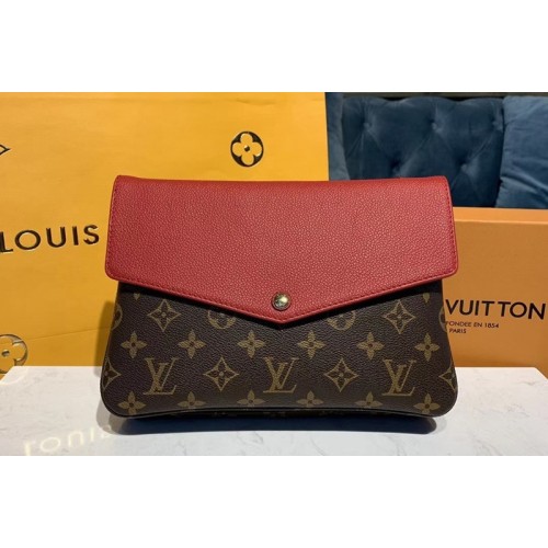 Louis Vuitton M50185 Twinset Bags Monogram Canvas and Red Calf Leather