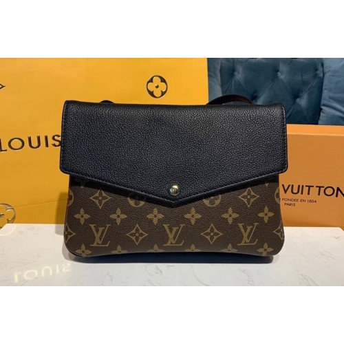 Louis Vuitton M50185 Twinset Bags Monogram Canvas and Black Calf Leather