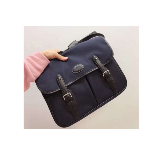 Mens Mulberry Briefcase Messenger Bags Blue Nylon