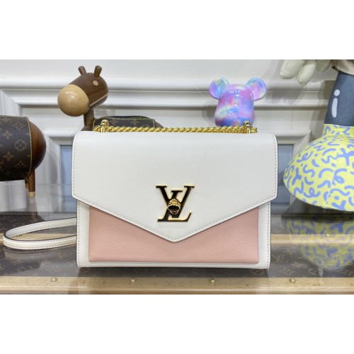 Louis Vuitton M22190 MyLockMe Chain Bag in Rose Quartz Trianon Soft grained calfskin