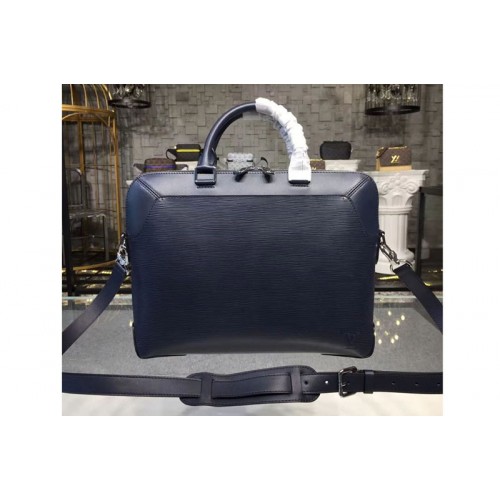 Louis Vuitton M51690 Oliver Briefcase Bags in Navy Blue Epi Leather