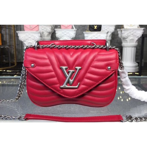 Louis Vuitton M51930 New Wave Chain PM Bags in Red Smooth calf leather