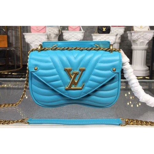 Louis Vuitton M51936 New Wave Chain PM Bags Blue Smooth calf leather